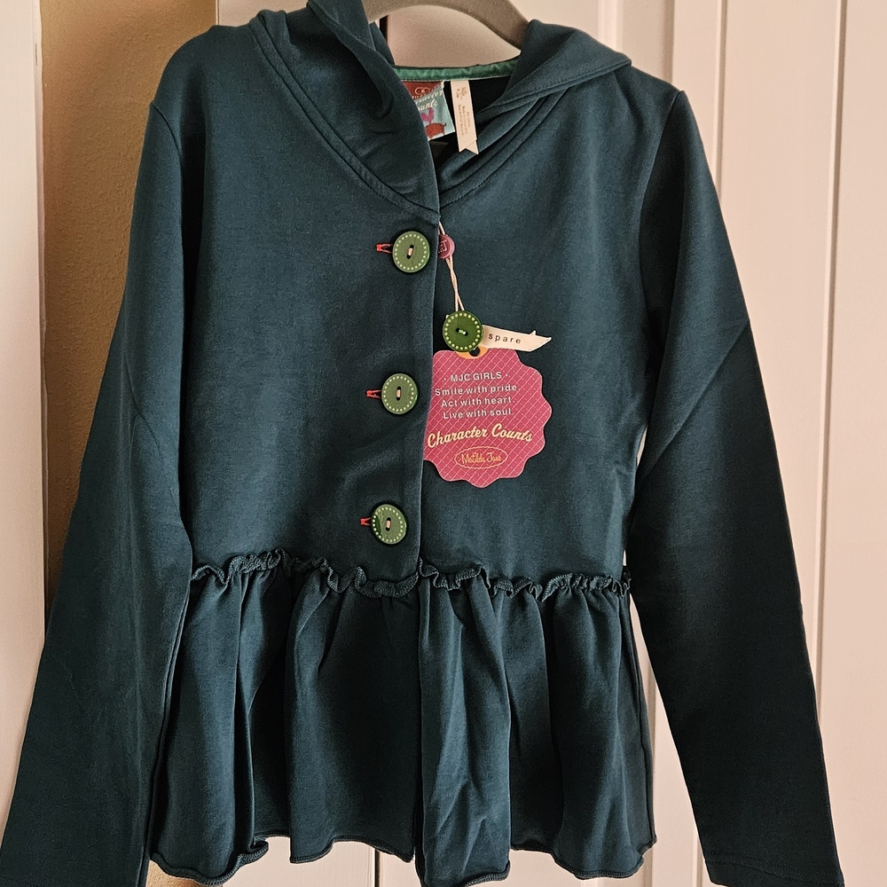 Matilda Jane Teal Cardigan with Green Accents